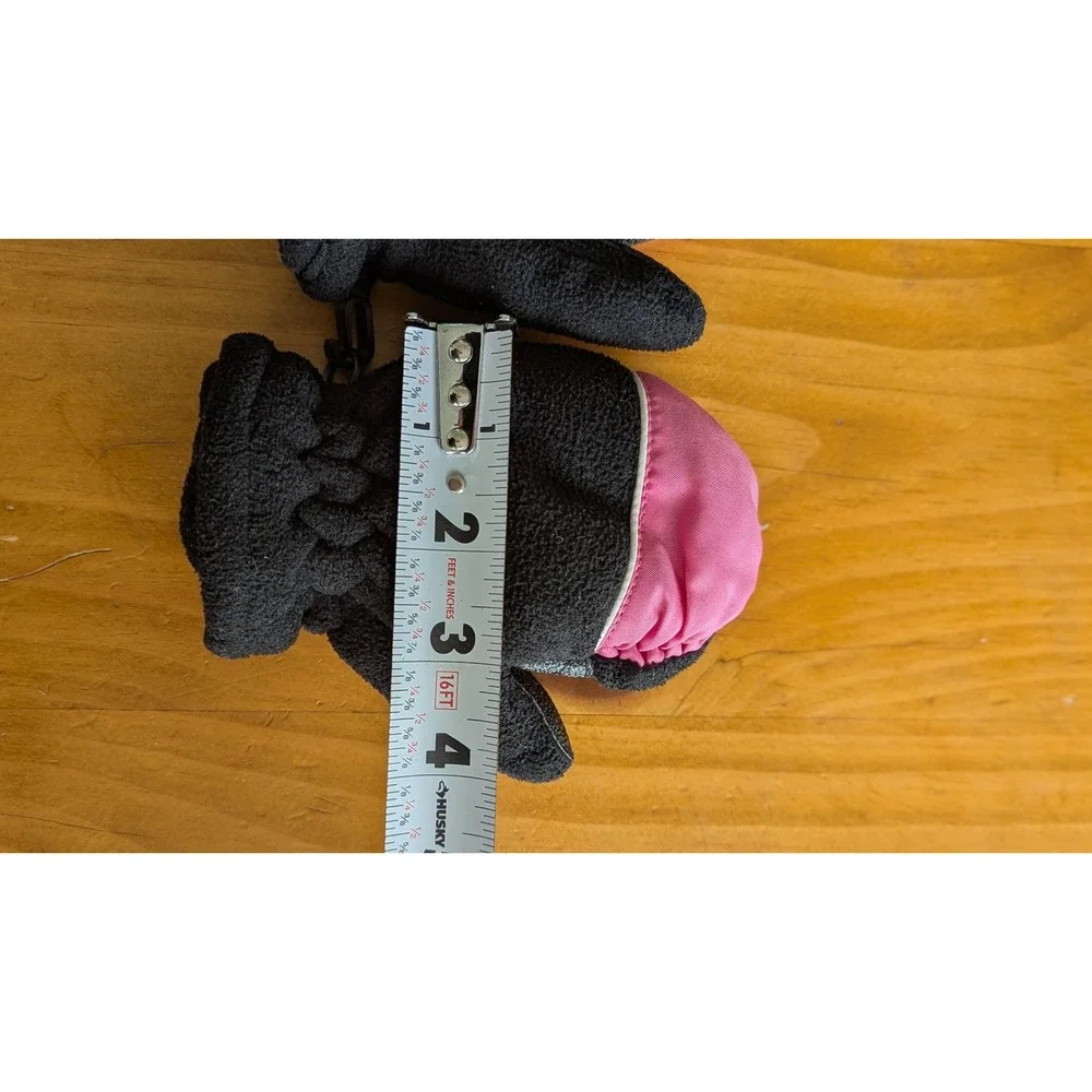 Thinsulate Kids Fleece Mittens Black Pink 40g Insulation FT39A679 One Size‎